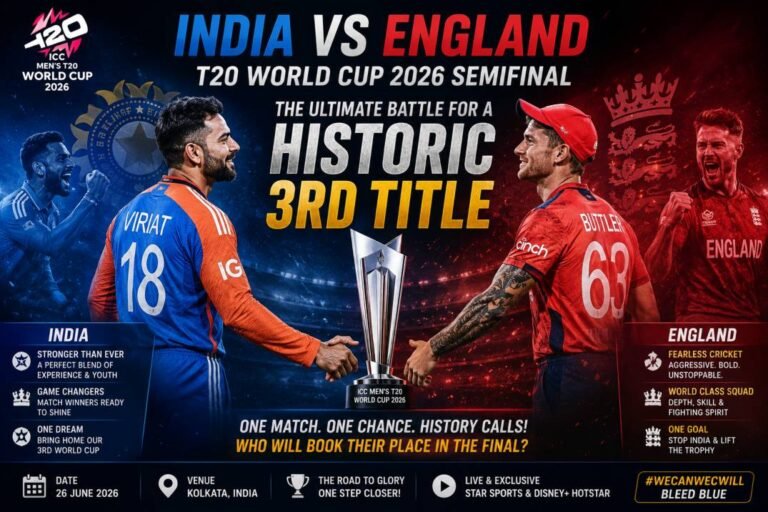 India vs England T20 World Cup 2026 Semifinal