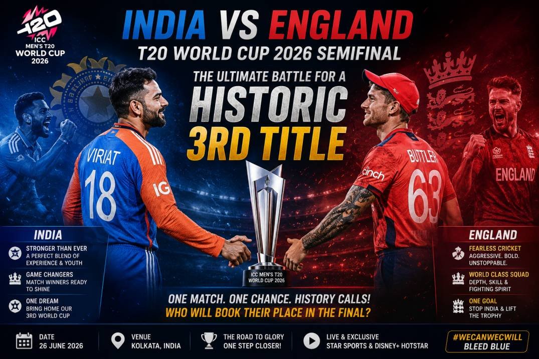 India vs England T20 World Cup 2026 Semifinal