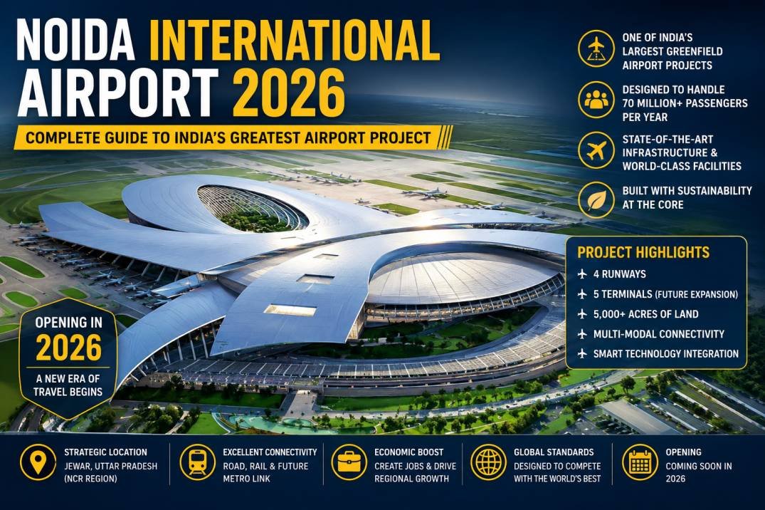 Noida International Airport 2026 – Complete Guide to India’s Greatest Airport Project.