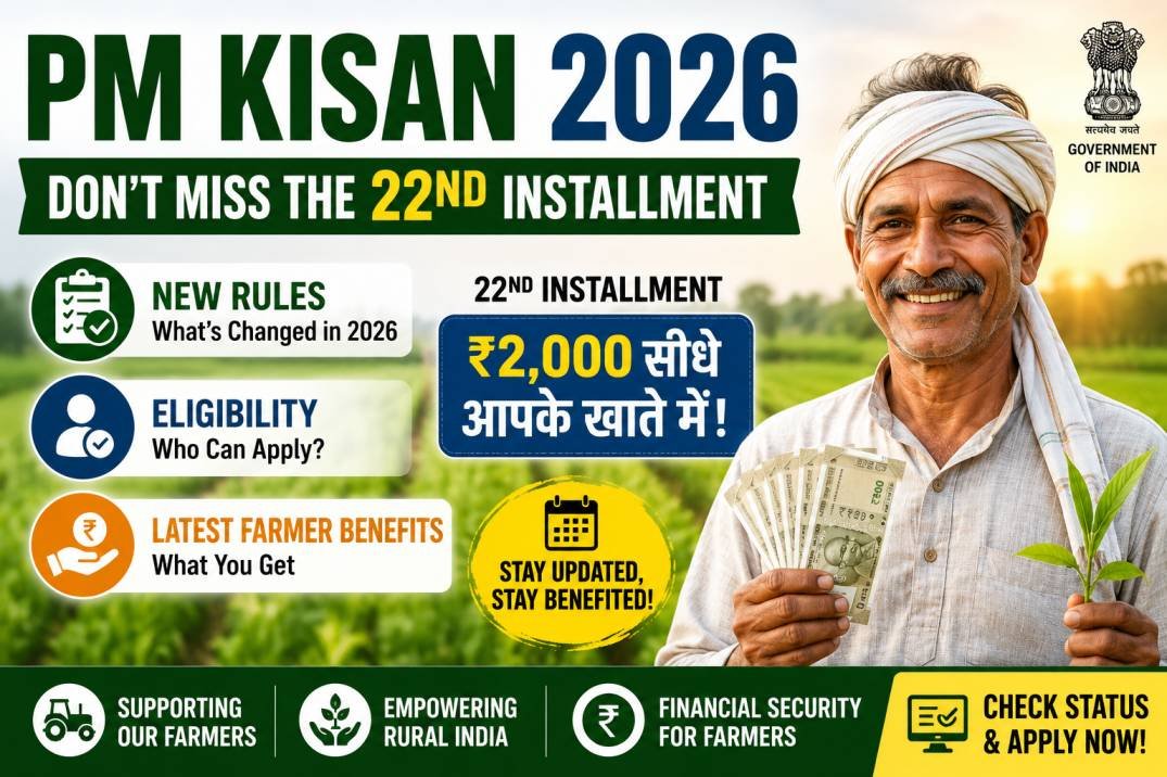 PM Kisan 2026: Don’t Miss the 22nd Installment – New Rules, Eligibility & Latest Farmer Benefits.